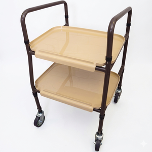 Chariot robuste réglable en hauteur avec plateaux amovibles pour le transfert de repas et de dîners - Product Image 1