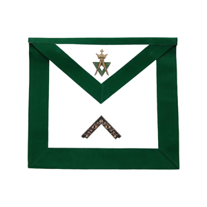 Tablier maçonnique vert en velours pour les grades Alliés, avec emblèmes brodés, pour la cérémonie formelle de loge, parure de cérémonie, artisanat de qualité supérieure - Product Image 1