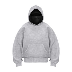 Sudadera con capucha unisex de algodón 100% con forro polar de invierno, estilo ninja, con cremallera, extragrande, de sherpa, con máscara, gruesa, gruesa, estilo urbano, personalizada, que cubre toda la cara. - Product Image 3