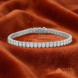 สร้อยข้อมือเทนนิสประดับมอยส์ซาไนต์สีเงินสำหรับผู้หญิง สร้อยข้อมือแบบโซ่เส้นเล็ก เครื่องประดับแฟชั่น ของขวัญวันครบรอบแต่งงาน คอลเลคชั่นสุดหรู - Product Image 3