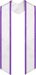 Étole de graduation unisexe pour adultes, 72 pouces de long, en tissu, classe 2024, avec bordure angulaire unie, accessoire personnalisable pour l'honneur, usage scolaire - Product Image 2