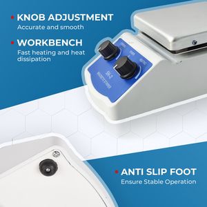 Agitatore Magnetico da Laboratorio 2000ml con Piastra Riscaldante, Velocità Regolabile 100-1600rpm, 200°C - Product Image 6