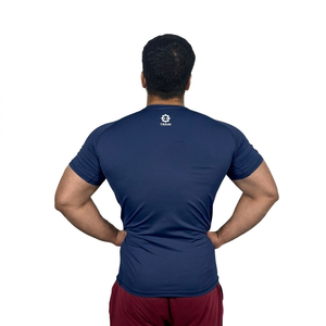 เสื้อรัดกล้ามเนื้อผู้ชาย โพลีเอสเตอร์ สำหรับออกกำลังกาย ฟิตเนส แขนสั้น ป้องกันแสงแดด - Product Image 6