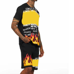 <b>Men</b> T <b>Shirt</b> and Short Set Easy Fit <b>Summer</b> Two Piece Sportswear <b>for</b> Workout and Home Use - Product Image 2