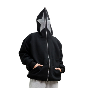 Sweat à capuche zippé intégral en coton, marque privée, personnalisé, molleton 350 g/m², coupe oversize, faible MOQ - Product Image 1