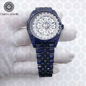 Montre pour homme Charm Jewells en acier inoxydable, boîtier de 40 mm, accents de diamants, analogique, pour un style luxueux, mouvement mécanique, 10 bars - Product Image 2