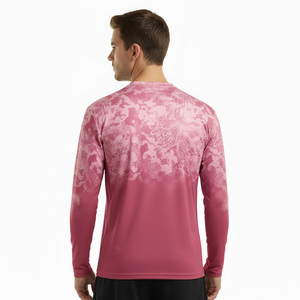 New Wholesale Men's Long Sleeve Pink Sublimation Fishing Shirt with Quick Dry UPF 50 Protection Print Pattern - Product Image 1