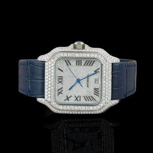 Montre BOJ CATie.R016 entièrement blanche avec lunette en diamants VVS, verre luxueux, acier inoxydable, mouvement automatique Moissanite, 41 mm - Product Image 2