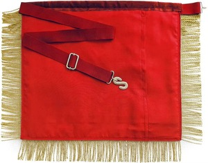 Delantal de Alto Sacerdote del Capítulo del Arco Real, Rojo con Corona Dorada, Delantal de Regalia de la Francmasonería, Hecho a Medida Según Sus Deseos - Product Image 5