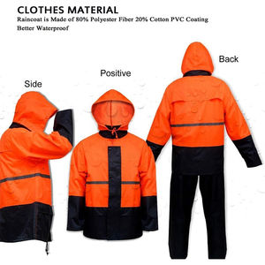 Combinaison de pluie imperméable haute visibilité réfléchissante 2026 pour hommes et femmes, veste et pantalon de travail pour jours de pluie - Product Image 2