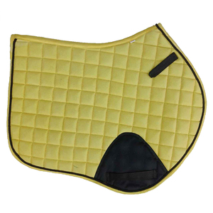 EW Tapis de selle d'équitation de luxe matelassé pour dressage et saut d'obstacles, respirant, absorbant les chocs, en coton, avec sangle de selle - Product Image 2