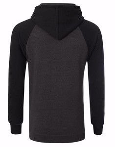 Premium Quality Men's Slim Raglan Hoodie <b>100</b>% Cotton Hooded Two-Tone Collar Winter Sweatshirts 3D Pattern Embroidered Logo ODM - Product Image 2