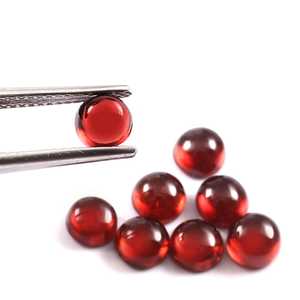 Lot en gros de pierres précieuses naturelles de grenat rouge rondes, cabochons à dos plat, calibrées, 6x6 mm, pour la fabrication de bijoux - Product Image 2