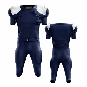 Ensemble de maillots et pantalons de football américain personnalisés, sublimation, équipe, évacuation de l'humidité, séchage rapide, col en V, manches courtes, vente en gros, pas cher, pour hommes - Product Image 1