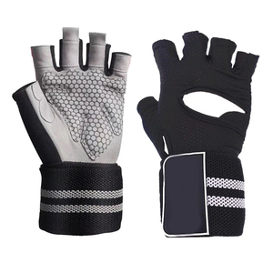 <b>Half</b> Finger Gym Gloves Mesh Breathable Non <b>Slip</b> Weight Lifting Workout Fitness Touchscreen Compatible Unisex - Product Image 1