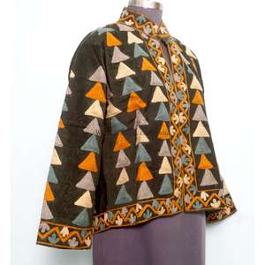 Veste d'hiver matelassée artisanale brodée Cotrise pour femme, coupe régulière, écologique, coupe-vent, 100 % coton, taille unique, best-seller - Product Image 4