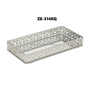 Luxury Handmade Aluminium Rope Tray Metal Handicraft Multi-functional Modern Design Model ZE-3199P Hotel Serving Rose Detailing - Product Image 3