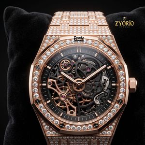 Montre de luxe unisexe en acier inoxydable, quartz ETA, squelette, moissanite VVS, style hip-hop - Product Image 4