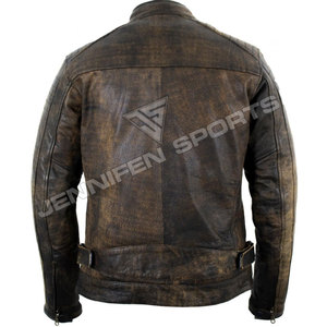 Blouson de moto pour homme en cuir de vachette véritable, style vintage, nouvelle collection 2026, meilleur prix - Product Image 5