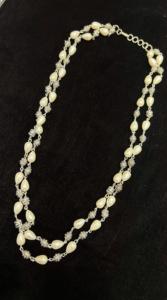 Collier en chaîne Tishya avec perles d'eau douce et moissanite taille brillant, plaqué argent, style classique, pour femme, usage quotidien - Product Image 2