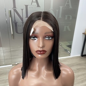 Vente en gros 100% cheveux humains vierges vietnamiens bruts perruque courte os droit couleur noir de jais super extension de cheveux doublement étirée - Product Image 6