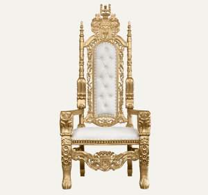 Chaise Trône en Bois d'Acajou Massif Sculptée à la Main, Style Contemporain Moderne, pour Hôtels, Mobilier Commercial Durable, Salon, Appartement - Product Image 1