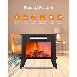 Mini Chimenea Eléctrica de Escritorio Portátil, Calentador de Espacio Independiente con Efecto de Llama, Funciones de Protección Contra Sobrecalentamiento y Derribo - Product Image 2