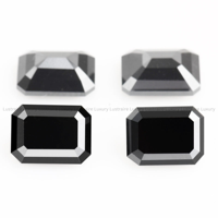 Diamant naturel noir fantaisie opaque de 5,00 x 4,00 mm, taille émeraude, pour la création de bijoux tels que des bagues, des pendentifs et des boucles d'oreilles.