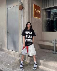 เสื้อยืดคอกลมแขนสั้นทรงหลวมผ้าคอตตอนผสมสแปนเด็กซ์ลำลองสำหรับผู้ชาย พิมพ์ลายด้านหน้า ดีไซน์กราฟิก ผลิตในเวียดนามโดย FMF - Product Image 6