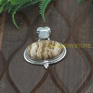 Colgante de Plata de Ley 925 con Jaspe y Piedra Lunar Arcoíris de Fuego Azul, Hecho a Mano, Gema Natural, Joyería Boho, Regalo - Product Image 5