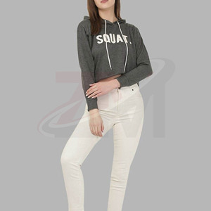 เสื้อฮู้ดครอปผู้หญิงพรีเมียม พิมพ์ลายได้ตามสั่ง ผ้าฝ้ายฟลีซเนื้อนุ่ม ทรงเข้ารูป เสื้อฮู้ดแฟชั่นคุณภาพสูง ครอปท็อป - Product Image 5