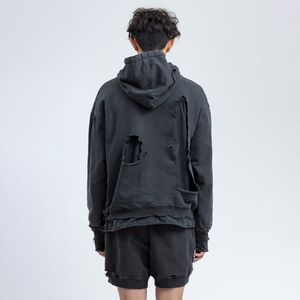 เสื้อฮู้ดดี้ผู้ชายผ้าฝ้ายฟลีซพิมพ์ลายสกรีนแบบกำหนดเอง 100% ทรงโอเวอร์ไซส์ แขนกุด ซิปหน้า ไม่บุซับใน ระบายอากาศได้ดี ไม่หดตัว เหมาะสำหรับฤดูหนาว - Product Image 2