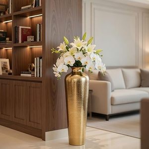 Gold Floor <b>Vase</b> 62cm Tall Brass Contemporary Handmade <b>Decorative</b> <b>Vase</b> for Wedding - Product Image 2