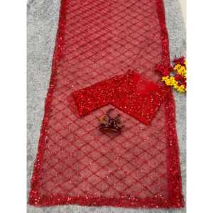 Sari con Bordado de Lentejuelas, Hermoso Vestido de Fiesta para Eventos Profesionales - Product Image 4