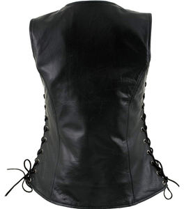 Men Leather <b>Waistcoat</b> Outdoor Wear Windproof Breathable Lightweight Genuine Leather Vest Solid Color - Product Image 6