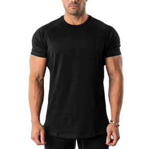 T-shirt en jersey pour homme, coupe ajustée, ourlet arrondi, vente en gros, respirant, en maille de coton et élasthanne, grandes tailles, design vierge personnalisable, livraison rapide - Product Image 1