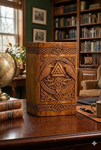 Urna Funeraria de Madera Estilo Americano, Ecológica y Duradera, con Diseño Grabado en Madera de Palisandro, para Cenizas de Bebés, Adultos y Mascotas - Product Image 5
