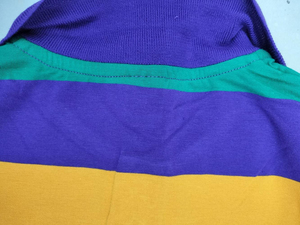 เสื้อเชิ้ตแขนยาวลายทางผ้าโพลีเอสเตอร์/คอตตอนสำหรับผู้ชายสไตล์ลำลอง พร้อมส่ง สำหรับงานมาร์ดิกราส์ สีทองเขียว - Product Image 6