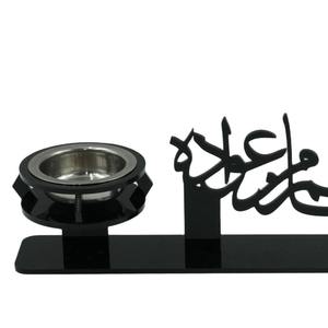 เชิงเทียนตกแต่งลายอักษรอารบิกสีดำสุดหรู สำหรับใช้ในบ้านตะวันออกกลางและอ่าวอาหรับ ของขวัญสำหรับเดือนรอมฎอน - Product Image 2