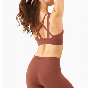 Conjunto Deportivo de Yoga para Mujer, Ecológico, de Alta Calidad, con Estampado Digital a Cuadros, Transpirable, Cintura Media, Tallas Grandes, Diseño Cruzado - Product Image 6
