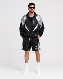 Conjunto Corto de Chaqueta y Pantalones Cortos para Hombre de Alta Calidad, Ligero, Transpirable, de Secado Rápido, Ropa Deportiva para Exteriores con Logotipo Personalizado - Product Image 1