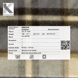 Yarn Dyed Cotton Viscose Twill Fabric 165 GSM Plaid Brushed Soft Finish OEM ODM Wholesale Manufacturer Cotton Shirting Fabric - Product Image 4