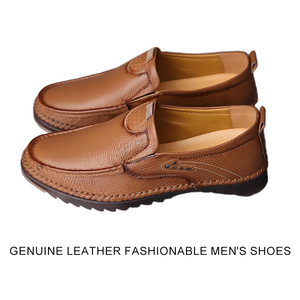 Men's White Leather Casual Shoes Summer Breathable Slip-On Loafers 100% Genuine Cow Leather New Style - Product Image 2