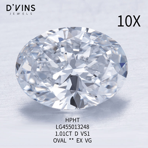 Diamantes Cultivados en Laboratorio HPHT CVD de D'vins Jewels, Corte Ovalado, Color D, 0.5ct, 1ct, 1.5ct, 2ct, 3ct, para Joyería - Product Image 3
