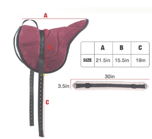 Équipement d'entraînement équestre en gros : Selle sans sellette en polaire douce pour chevaux |   Tapis d'équitation antidérapant - Product Image 3