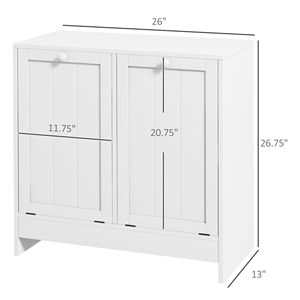 Mobiletto Bianco a 2 Scomparti con Cesto Ribaltabile, Soluzione ad Alta Efficienza per il Lavanderia - Product Image 3