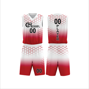 Uniformes de basketball pour hommes de qualité professionnelle, respirants, 100% polyester, sans manches, col en V, grandes tailles, logos personnalisés, transfert thermique/sublimation - Product Image 3