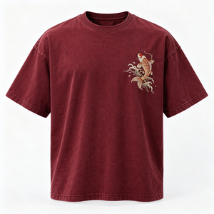 T-shirt pour homme à col rond et manches courtes, couleur bordeaux, coupe classique, logo sur le devant, écologique, décontracté, 100% coton jersey - Product Image 4