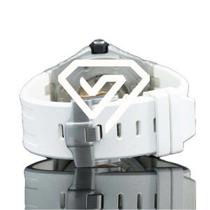 Montre chronographe 41 mm style moissanite, or rose bicolore, entièrement pavée de diamants, montre de luxe glacée - Product Image 1