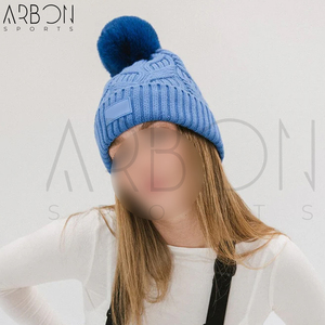 Bonnet d'hiver personnalisé avec logo 2026, pompon, épais, doux, pour l'extérieur, prix de gros, nouvelle arrivée, uni, décontracté, unisexe - Product Image 3